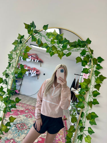 Lightweight Quarter-Zip Pullover Crop Windbreaker